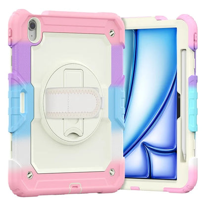 For iPad Air 11 (2024) Case with Screen Protector Kickstand PC+Silicone Tablet Cover
