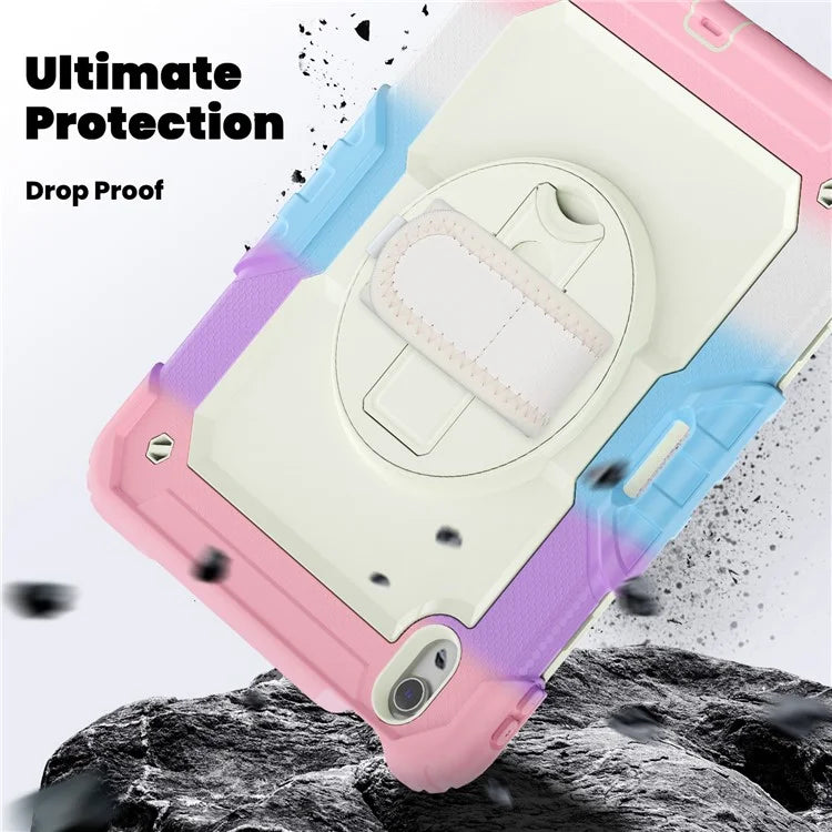 For iPad Air 11 (2024) Case with Screen Protector Kickstand PC+Silicone Tablet Cover