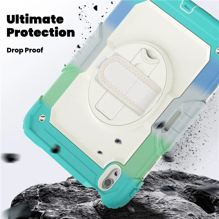 For iPad Air 11 (2024) Case with Screen Protector Kickstand PC+Silicone Tablet Cover