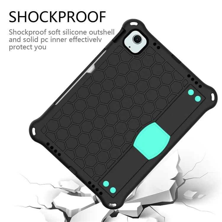 For iPad Air 11 (2024) Case EVA Honeycomb Texture Tablet Cover with Hand Strap / Shoulder Strap