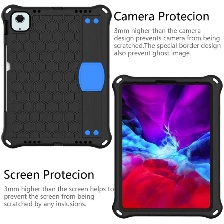 For iPad Air 11 (2024) Case EVA Honeycomb Texture Tablet Cover with Hand Strap / Shoulder Strap