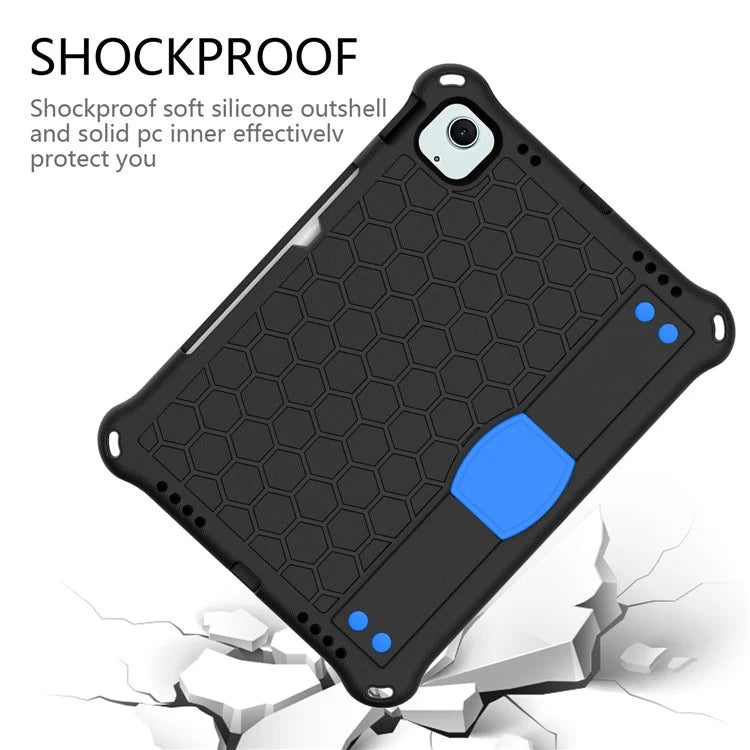 For iPad Air 11 (2024) Case EVA Honeycomb Texture Tablet Cover with Hand Strap / Shoulder Strap