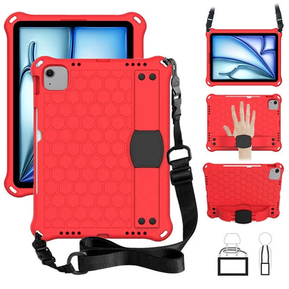 For iPad Air 11 (2024) Case EVA Honeycomb Texture Tablet Cover with Hand Strap / Shoulder Strap