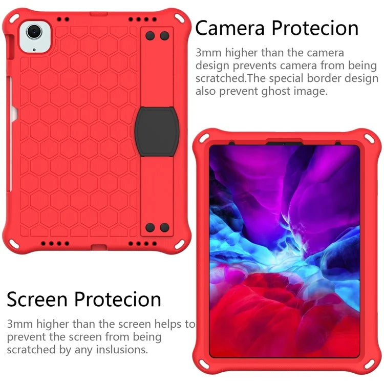 For iPad Air 11 (2024) Case EVA Honeycomb Texture Tablet Cover with Hand Strap / Shoulder Strap