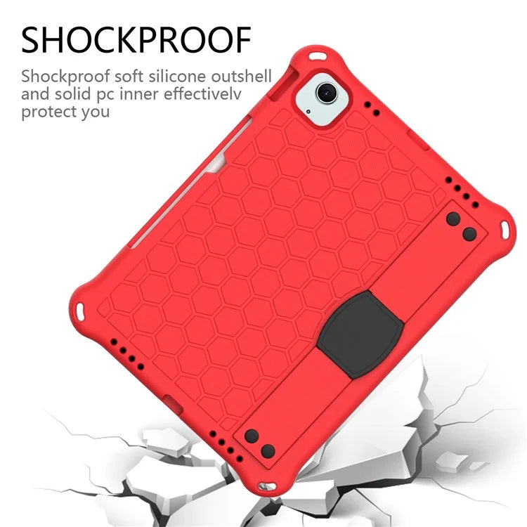 For iPad Air 11 (2024) Case EVA Honeycomb Texture Tablet Cover with Hand Strap / Shoulder Strap