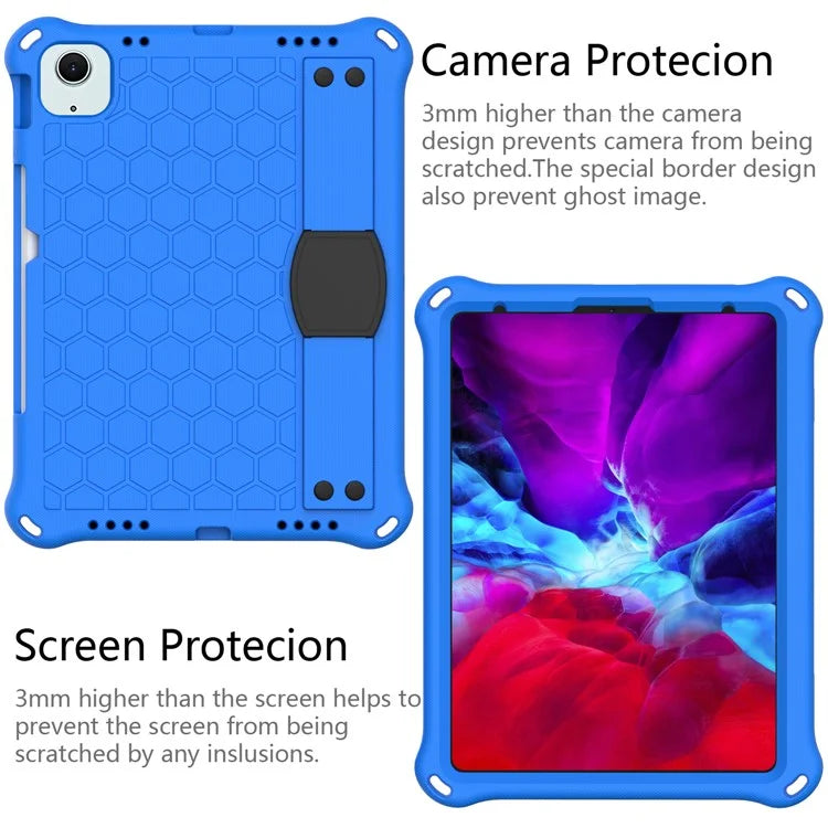 For iPad Air 11 (2024) Case EVA Honeycomb Texture Tablet Cover with Hand Strap / Shoulder Strap