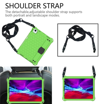 For iPad Air 11 (2024) Case EVA Honeycomb Texture Tablet Cover with Hand Strap / Shoulder Strap