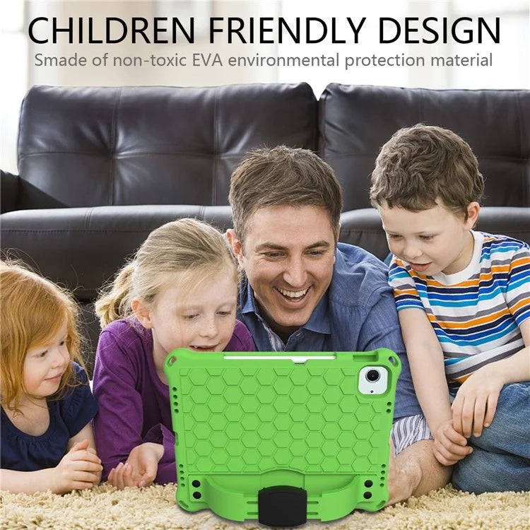 For iPad Air 11 (2024) Case EVA Honeycomb Texture Tablet Cover with Hand Strap / Shoulder Strap