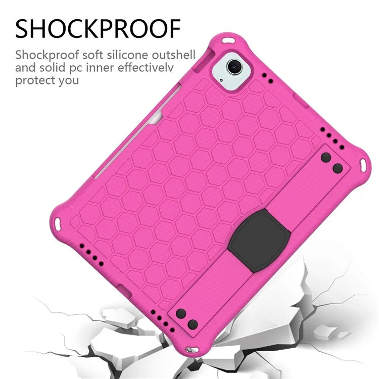 For iPad Air 11 (2024) Case EVA Honeycomb Texture Tablet Cover with Hand Strap / Shoulder Strap