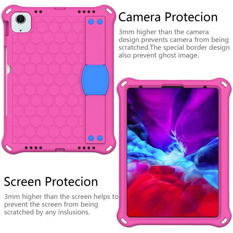 For iPad Air 11 (2024) Case EVA Honeycomb Texture Tablet Cover with Hand Strap / Shoulder Strap