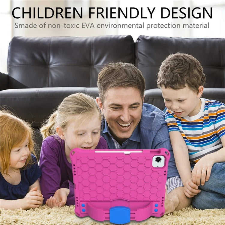 For iPad Air 11 (2024) Case EVA Honeycomb Texture Tablet Cover with Hand Strap / Shoulder Strap