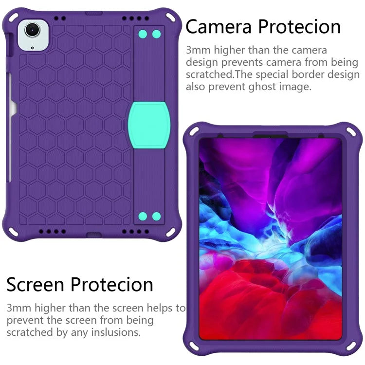 For iPad Air 11 (2024) Case EVA Honeycomb Texture Tablet Cover with Hand Strap / Shoulder Strap