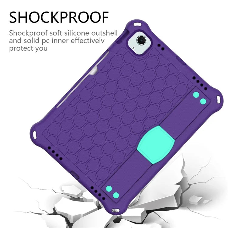 For iPad Air 11 (2024) Case EVA Honeycomb Texture Tablet Cover with Hand Strap / Shoulder Strap