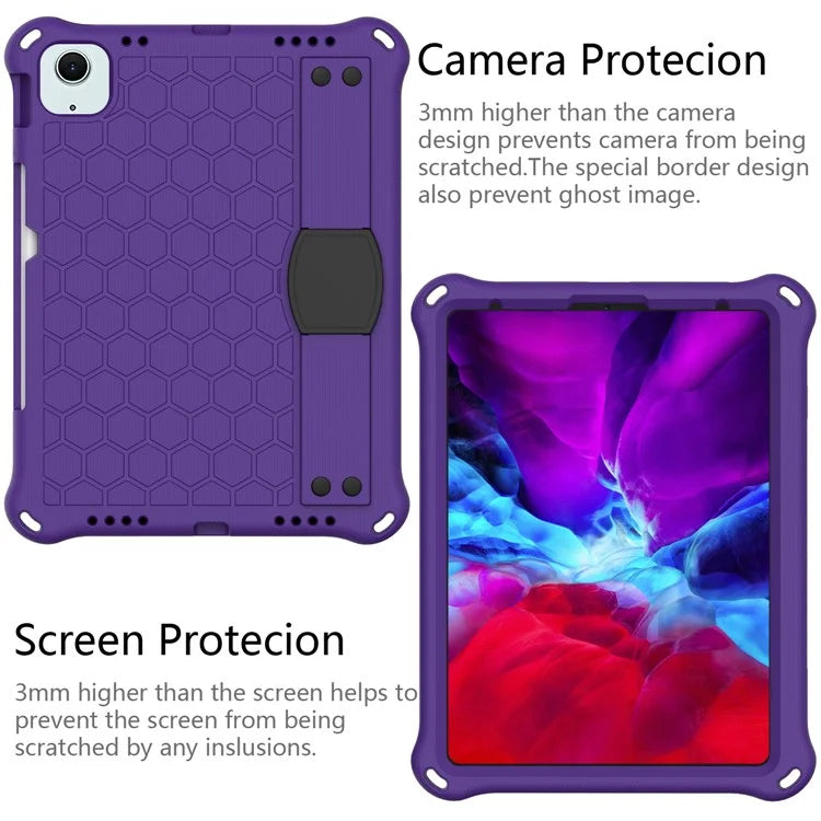 For iPad Air 11 (2024) Case EVA Honeycomb Texture Tablet Cover with Hand Strap / Shoulder Strap