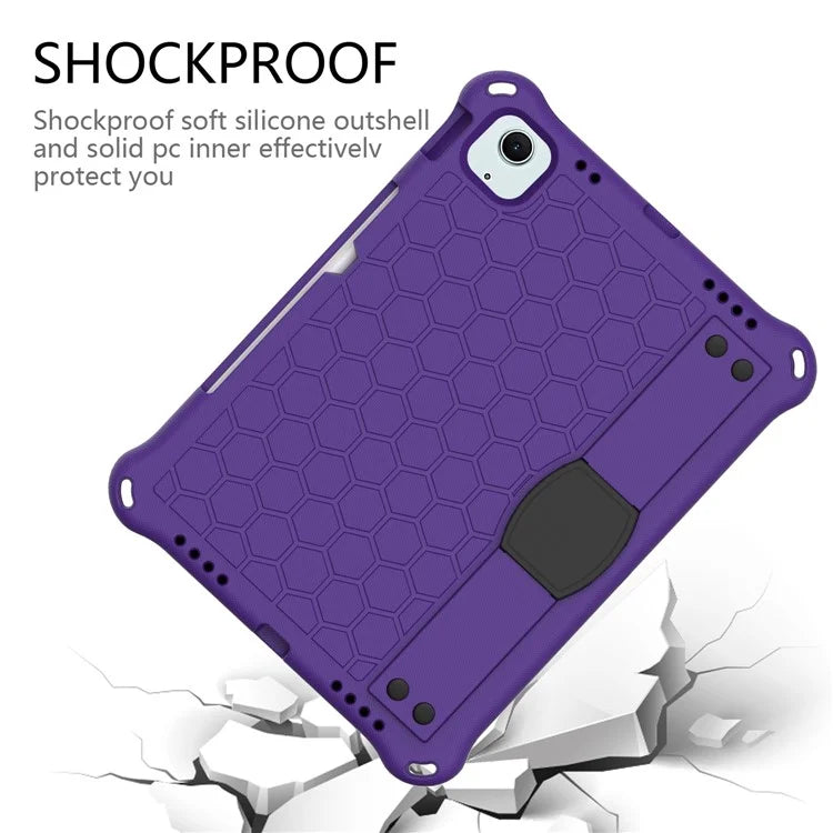 For iPad Air 11 (2024) Case EVA Honeycomb Texture Tablet Cover with Hand Strap / Shoulder Strap