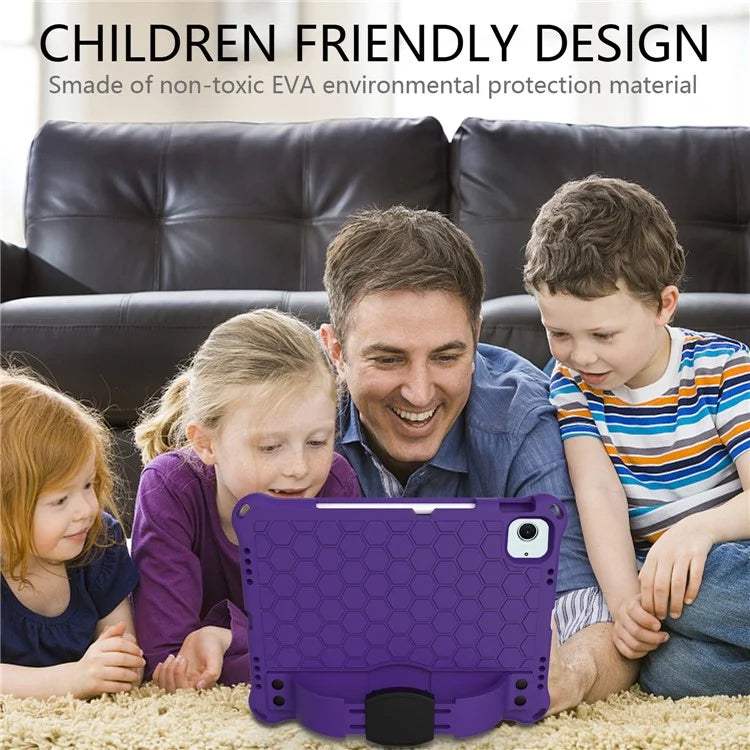 For iPad Air 11 (2024) Case EVA Honeycomb Texture Tablet Cover with Hand Strap / Shoulder Strap