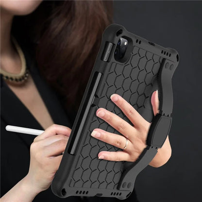 For iPad Pro 11 (2024) Case Hand Strap Kickstand Honeycomb EVA Cover with Shoulder Strap