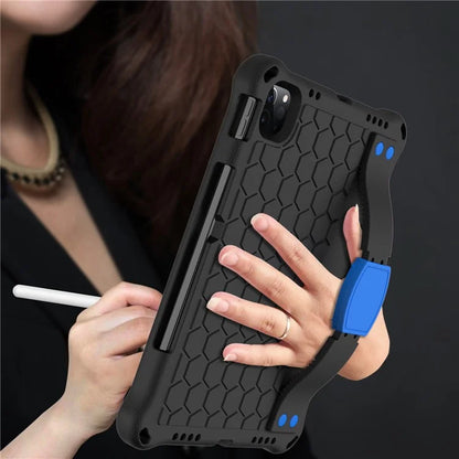 For iPad Pro 11 (2024) Case Hand Strap Kickstand Honeycomb EVA Cover with Shoulder Strap