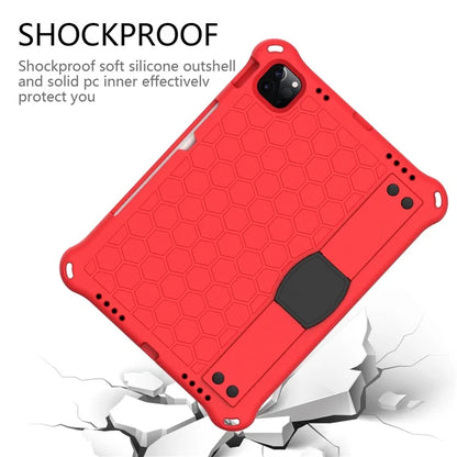 For iPad Pro 11 (2024) Case Hand Strap Kickstand Honeycomb EVA Cover with Shoulder Strap