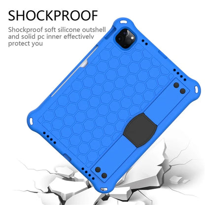 For iPad Pro 11 (2024) Case Hand Strap Kickstand Honeycomb EVA Cover with Shoulder Strap