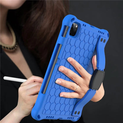 For iPad Pro 11 (2024) Case Hand Strap Kickstand Honeycomb EVA Cover with Shoulder Strap