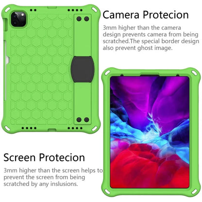 For iPad Pro 11 (2024) Case Hand Strap Kickstand Honeycomb EVA Cover with Shoulder Strap