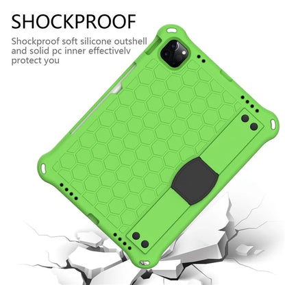 For iPad Pro 11 (2024) Case Hand Strap Kickstand Honeycomb EVA Cover with Shoulder Strap