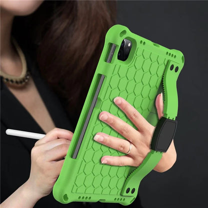 For iPad Pro 11 (2024) Case Hand Strap Kickstand Honeycomb EVA Cover with Shoulder Strap