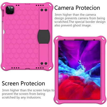 For iPad Pro 11 (2024) Case Hand Strap Kickstand Honeycomb EVA Cover with Shoulder Strap