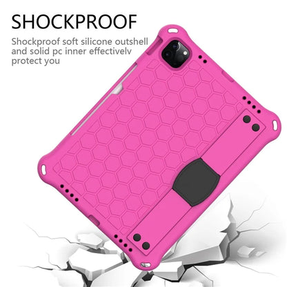 For iPad Pro 11 (2024) Case Hand Strap Kickstand Honeycomb EVA Cover with Shoulder Strap