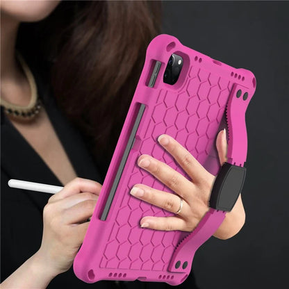 For iPad Pro 11 (2024) Case Hand Strap Kickstand Honeycomb EVA Cover with Shoulder Strap