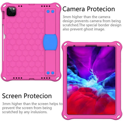 For iPad Pro 11 (2024) Case Hand Strap Kickstand Honeycomb EVA Cover with Shoulder Strap