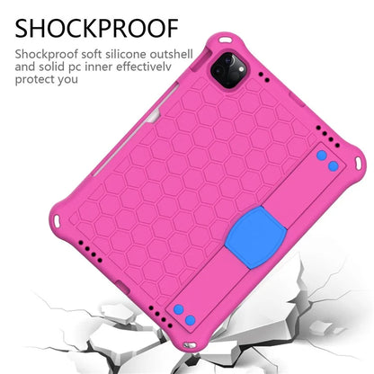 For iPad Pro 11 (2024) Case Hand Strap Kickstand Honeycomb EVA Cover with Shoulder Strap