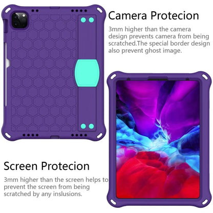For iPad Pro 11 (2024) Case Hand Strap Kickstand Honeycomb EVA Cover with Shoulder Strap