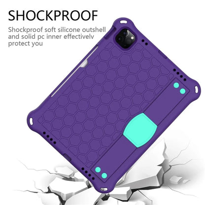 For iPad Pro 11 (2024) Case Hand Strap Kickstand Honeycomb EVA Cover with Shoulder Strap