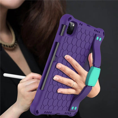 For iPad Pro 11 (2024) Case Hand Strap Kickstand Honeycomb EVA Cover with Shoulder Strap