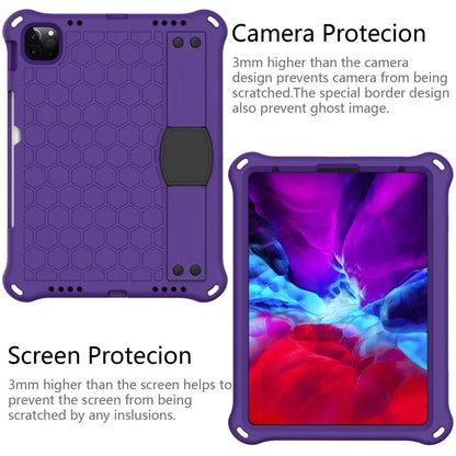 For iPad Pro 11 (2024) Case Hand Strap Kickstand Honeycomb EVA Cover with Shoulder Strap