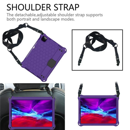 For iPad Pro 11 (2024) Case Hand Strap Kickstand Honeycomb EVA Cover with Shoulder Strap