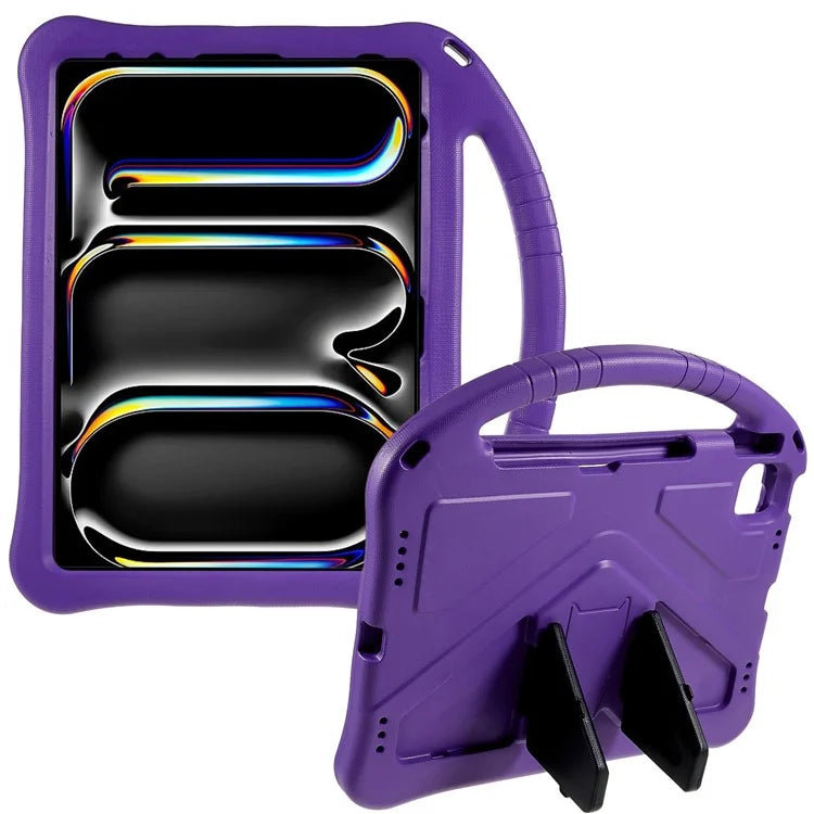 For iPad Pro 11 (2024) EVA Case Children Friendly Kickstand Handle Tablet Cover