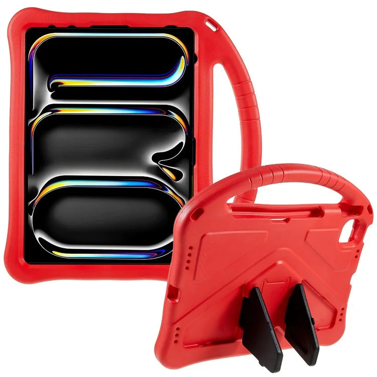 For iPad Pro 11 (2024) EVA Case Children Friendly Kickstand Handle Tablet Cover