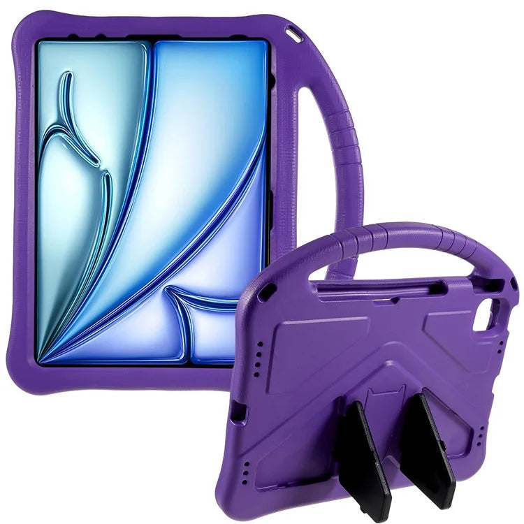 For iPad Air 11 (2024) Case Kids EVA Shockproof Tablet Cover with Kickstand Handle