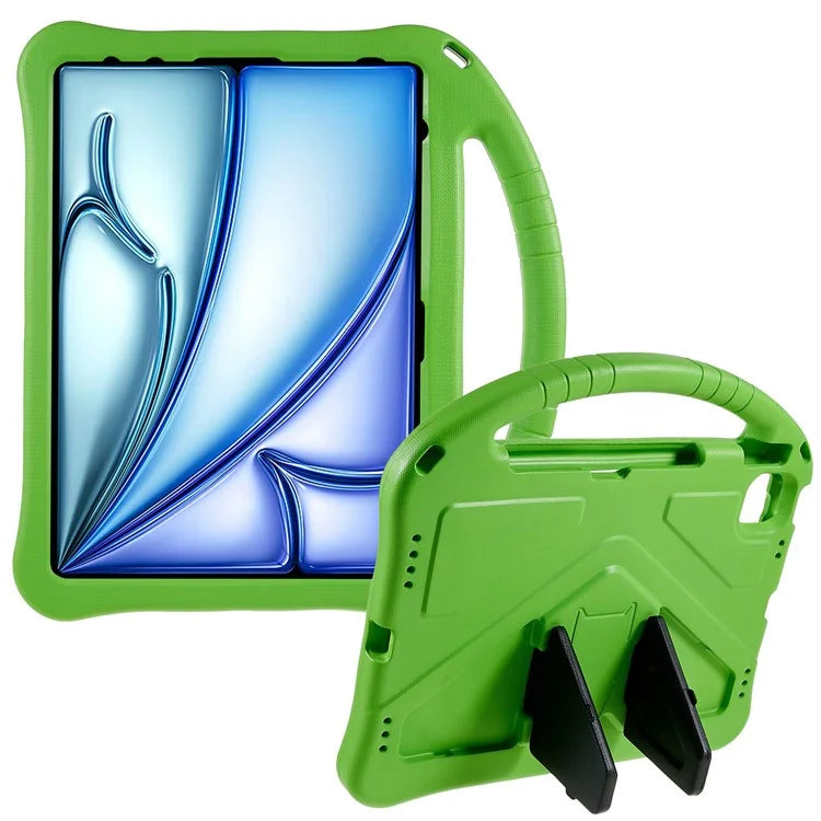 For iPad Air 11 (2024) Case Kids EVA Shockproof Tablet Cover with Kickstand Handle