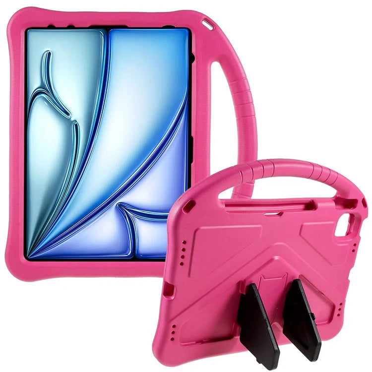 For iPad Air 11 (2024) Case Kids EVA Shockproof Tablet Cover with Kickstand Handle