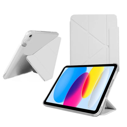 For iPad Air 11 (2024) Case Origami Stand PU Leather Clear Back Tablet Cover with Pencil Holder