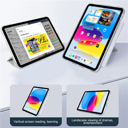 For iPad Air 11 (2024) Case Origami Stand PU Leather Clear Back Tablet Cover with Pencil Holder