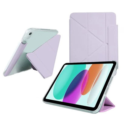 For iPad Air 11 (2024) Case Origami Stand PU Leather Clear Back Tablet Cover with Pencil Holder