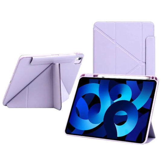 For iPad Air 11 (2024) Case Origami Stand PU Leather Tablet Cover 360-degree Rotatable