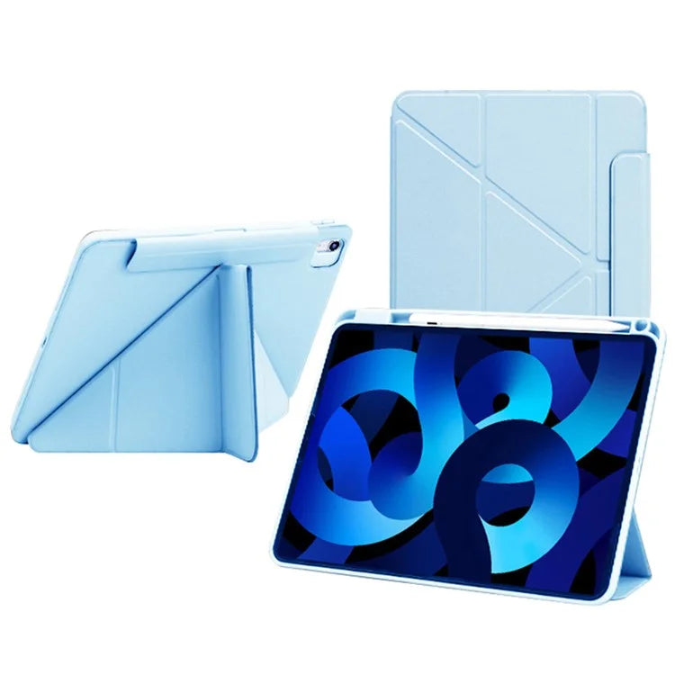 For iPad Air 11 (2024) Case Origami Stand PU Leather Tablet Cover 360-degree Rotatable
