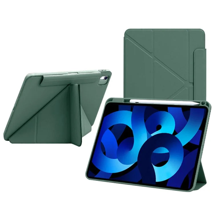For iPad Air 11 (2024) Case Origami Stand PU Leather Tablet Cover 360-degree Rotatable