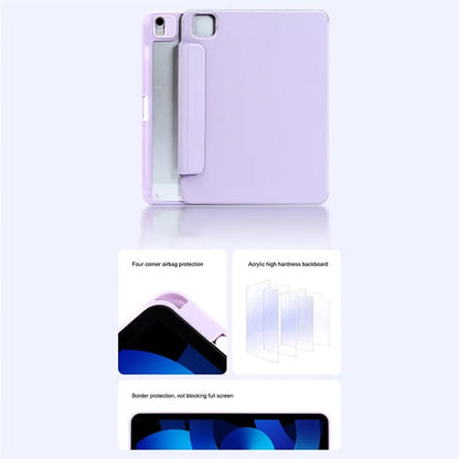 For iPad Air 11 (2024) Case Origami Stand PU Leather Tablet Cover 360-degree Rotatable
